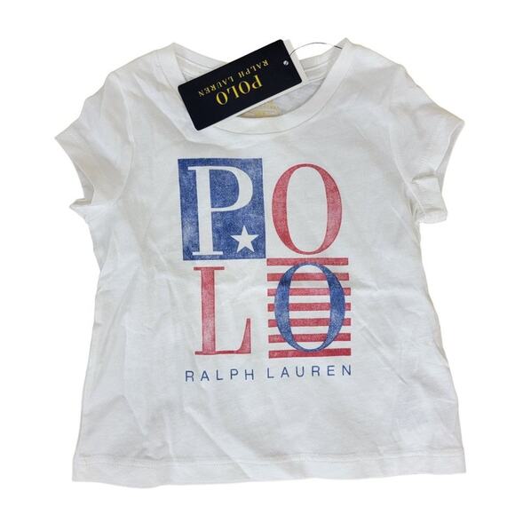 Polo Ralph Lauren Girls Spell Out Star Tee White size 2T - Picture 1 of 5